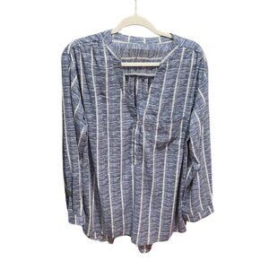 Ladies Casual Loose Long Sleeve Tee Shirts Women's Tops Blouse Size 2XL Blue